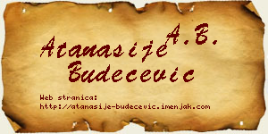 Atanasije Budečević vizit kartica